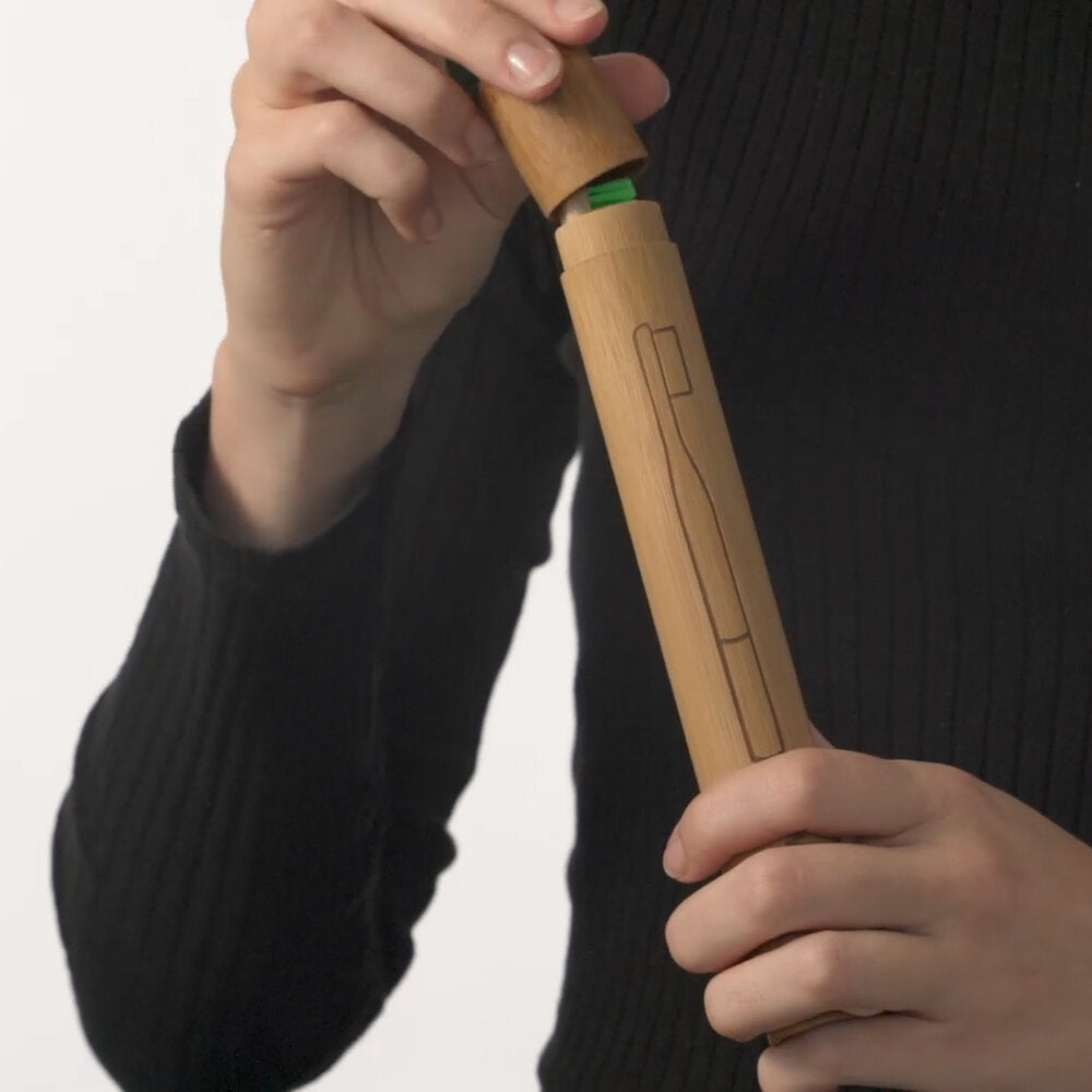 Bamboo Travel Case For Toothbrush