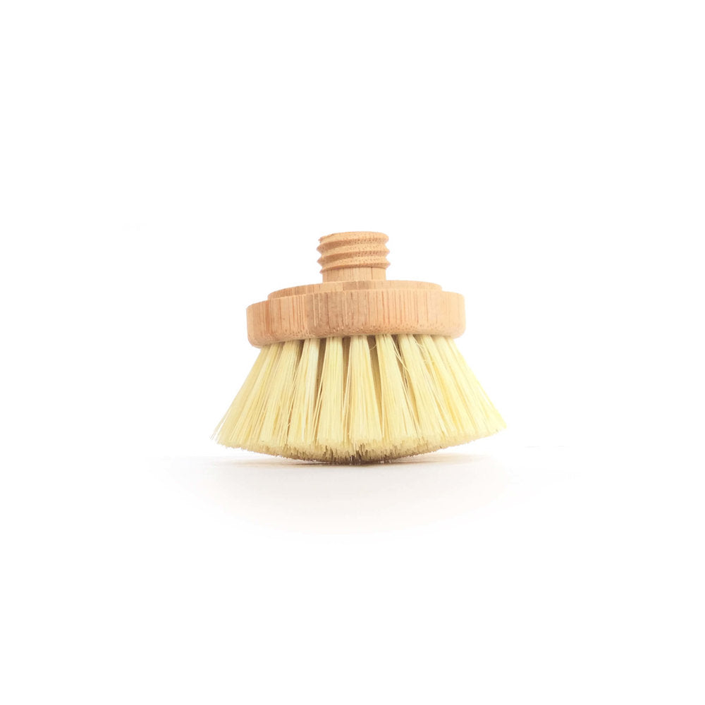 Carved dish brush holder with classic double base – Remake Ceramics